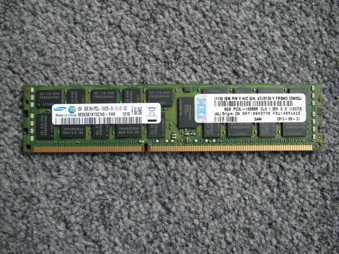 ECC Reg. de Voeding PC3-10600 IBM 47J0136 Samsung M393B1K70CH0-YH9 8Gb PC3L-10600R van de Geheugenserver